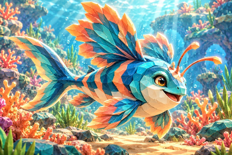 Reefwing in an illustrated alien habitat from the Intergalactic Zoo game